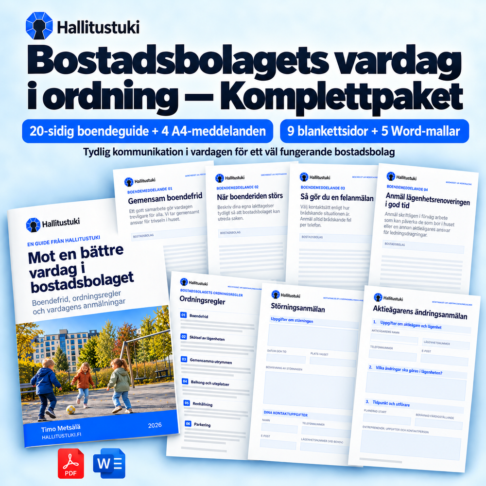 Husbolagets vardag – komplett paket – engångsdistribution | svenska