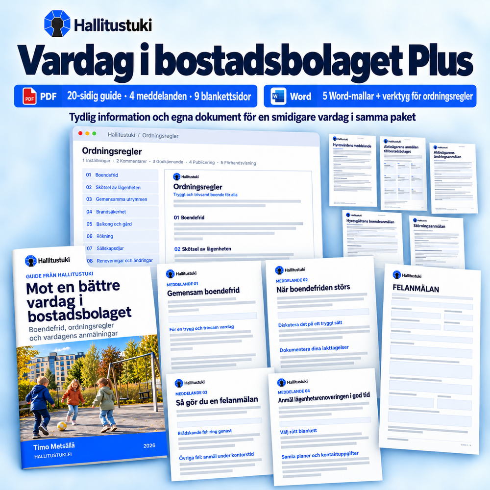 Husbolagets vardag Plus – material och verktyg för ordningsregler – engångsdistribution | svenska