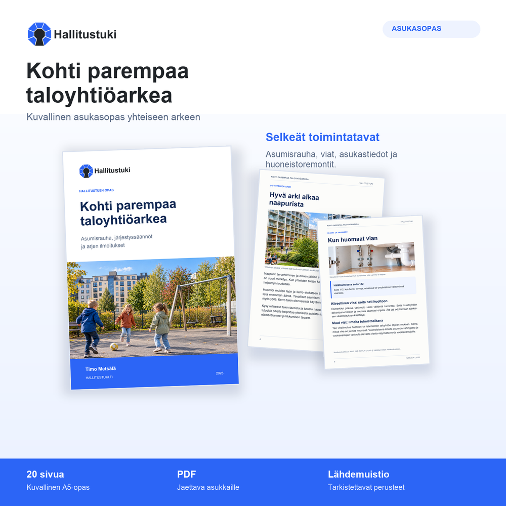 Kohti parempaa taloyhtiöarkea – asukasopas – kertajakelu