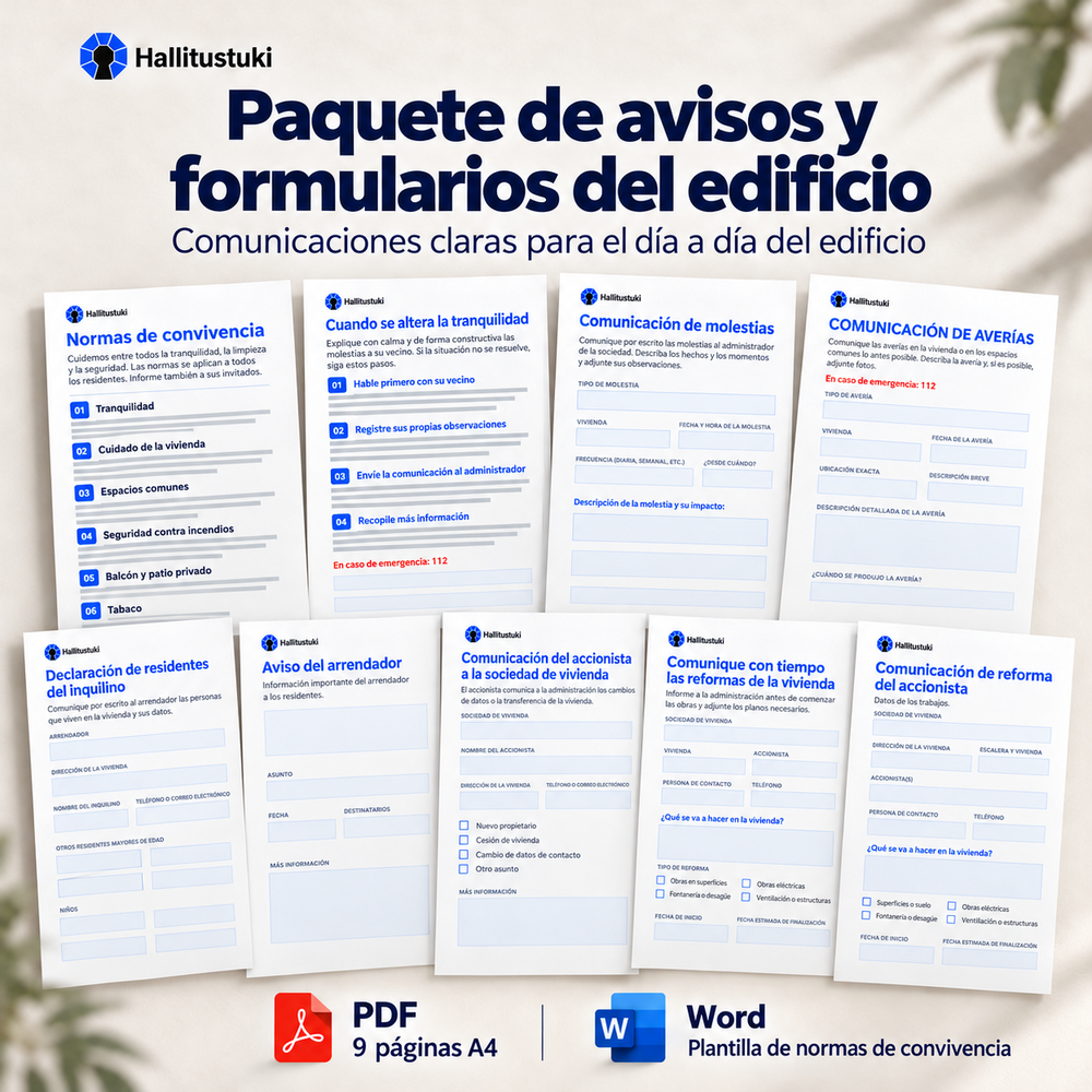 Forms and notices for your housing company – one-off distribution | Spanish