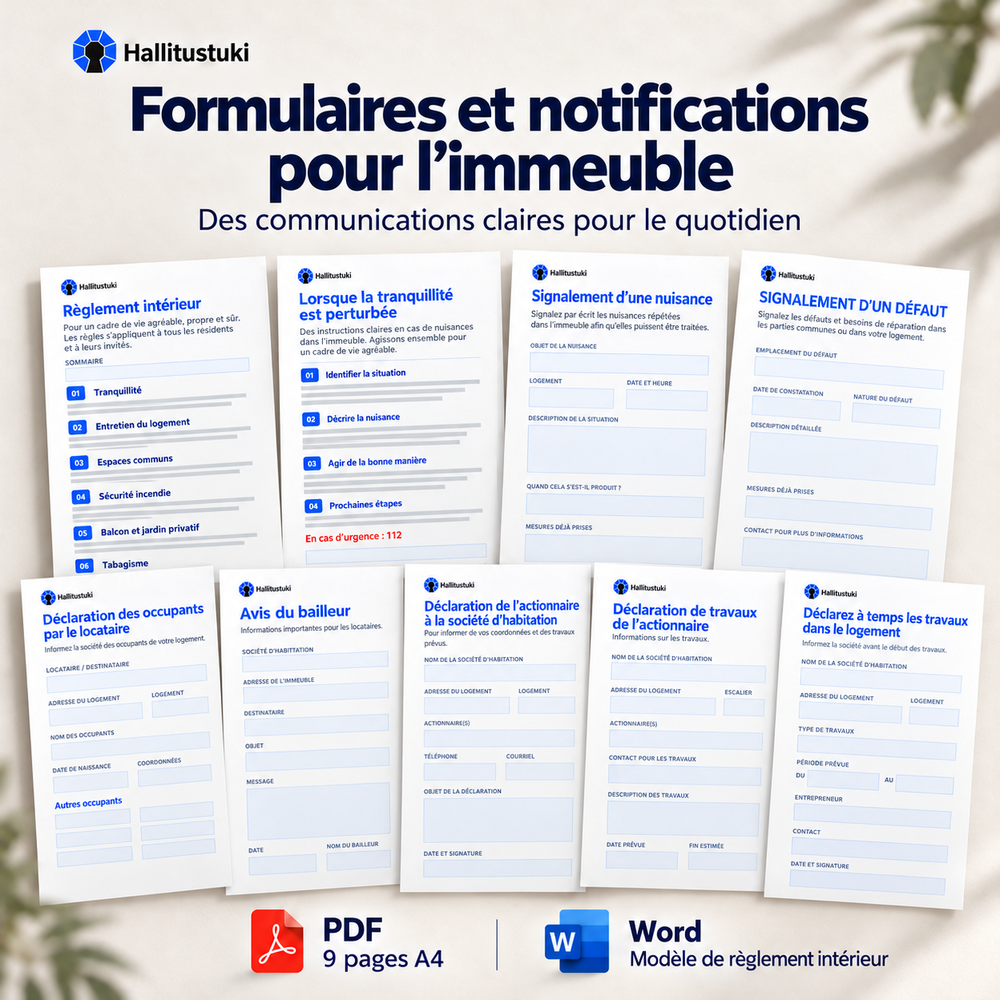 Forms and notices for your housing company – one-off distribution | French