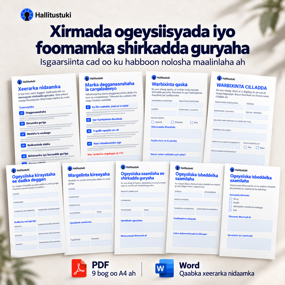 Forms and notices for your housing company – one-off distribution | Somali