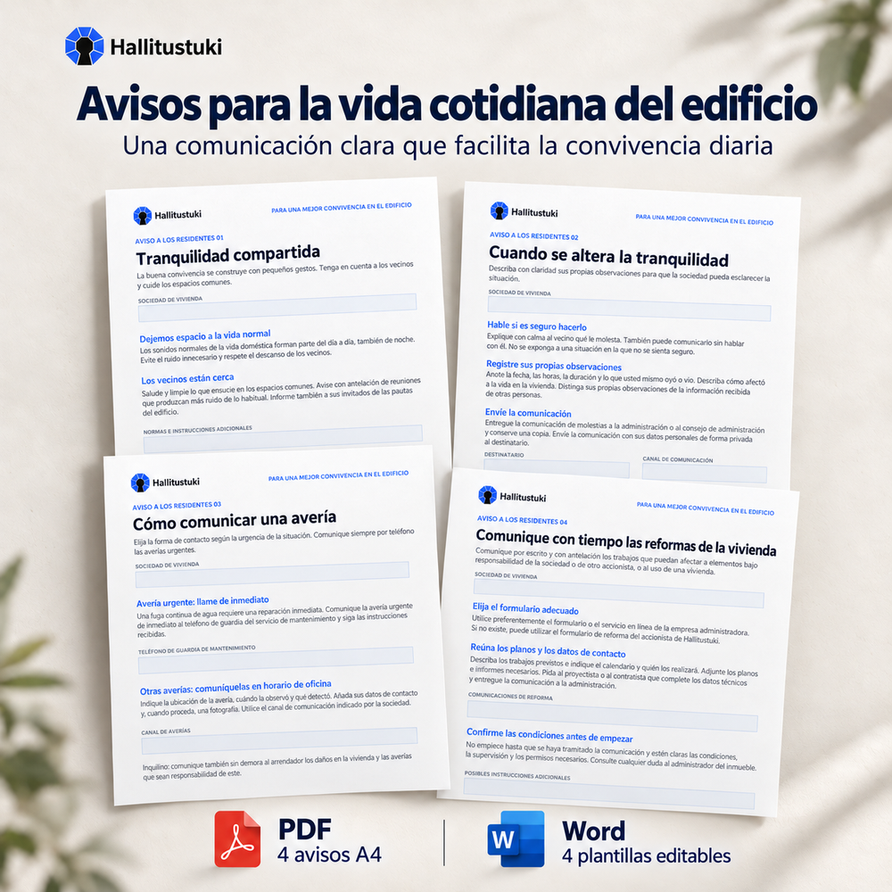 Everyday notices for housing companies – one-off distribution | Spanish