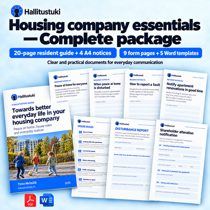 Better housing company life – guide, notices and forms, extended 12-month licence