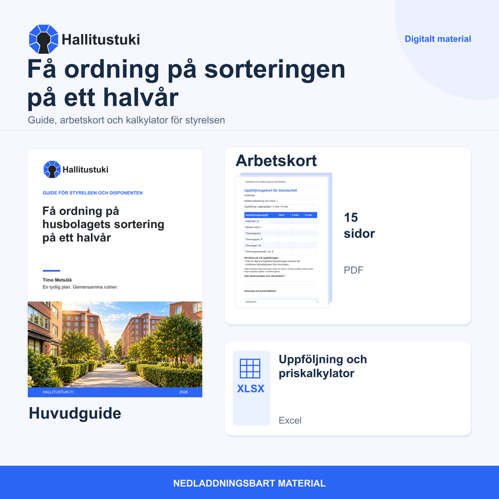 Få ordning på husbolagets avfallssortering på ett halvår