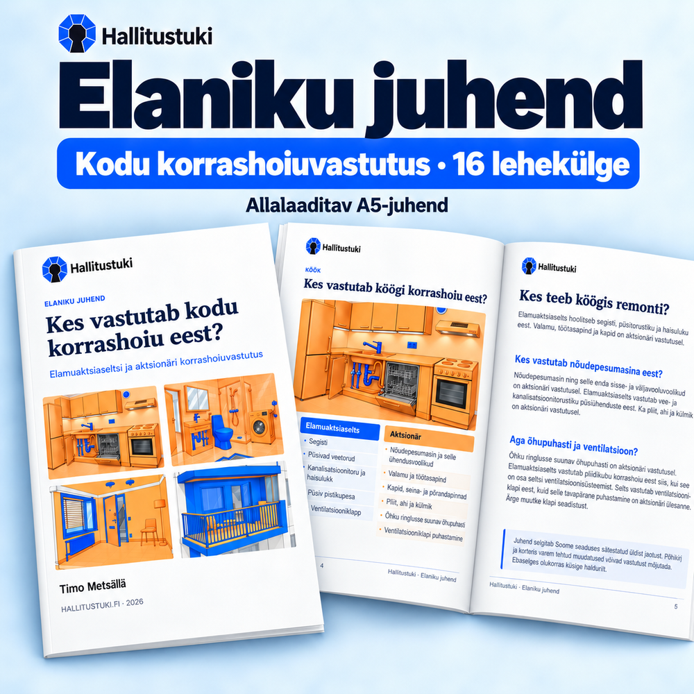 Elaniku juhend. Kodu korrashoiuvastutus - 16 lehekülge; Allalaaditav A5-juhend