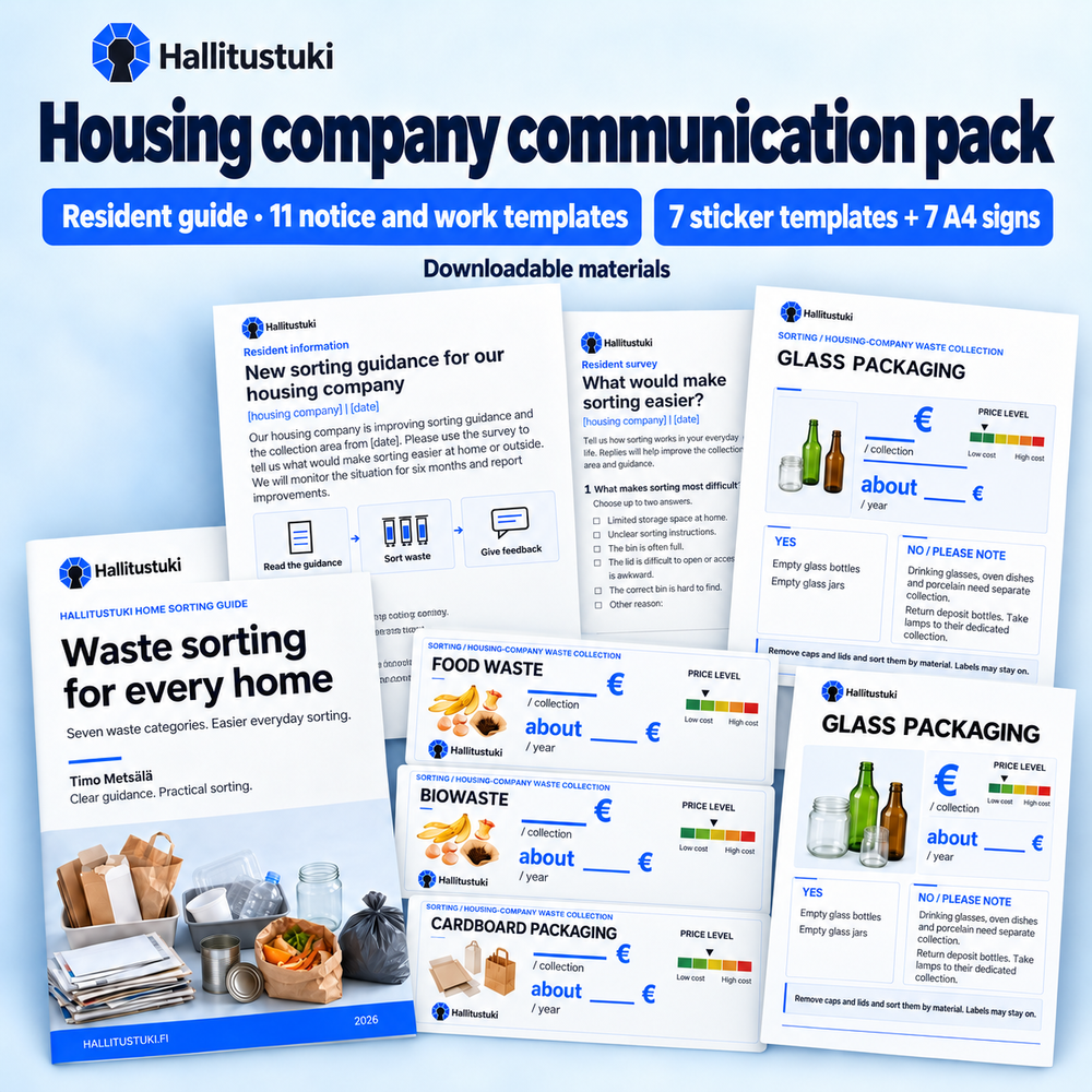 Communication pack with a resident guide, notice and work templates, sticker templates and A4 signs.