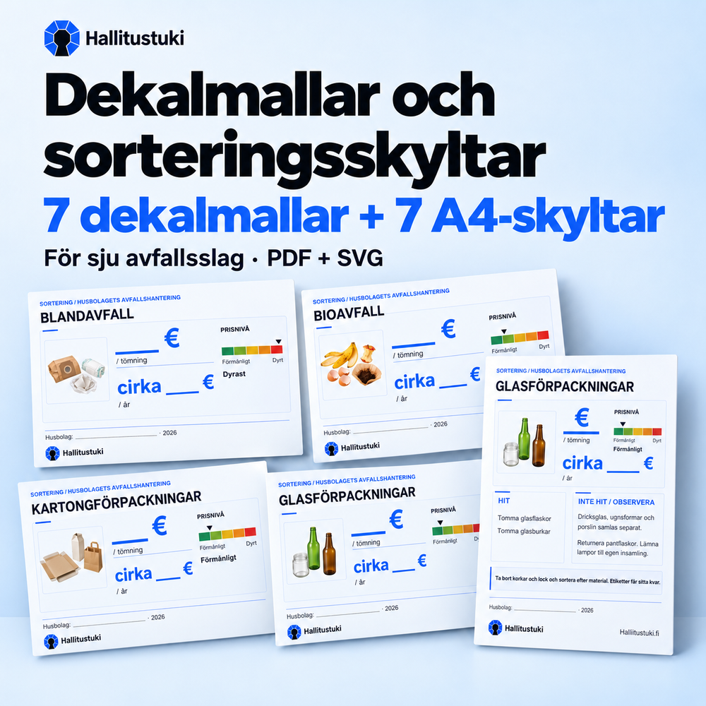 Exempel på illustrerade sorteringsanvisningar och dekaler