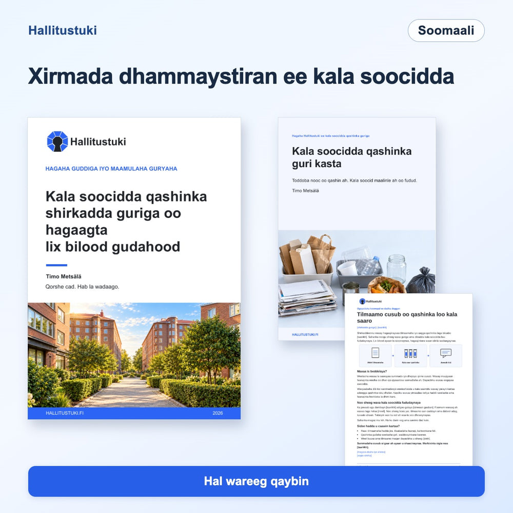 Xirmada bilowga oo dhammaystiran ee kala soocidda qashinka shirkadda guryaha – qaybin hal mar ah · Soomaali