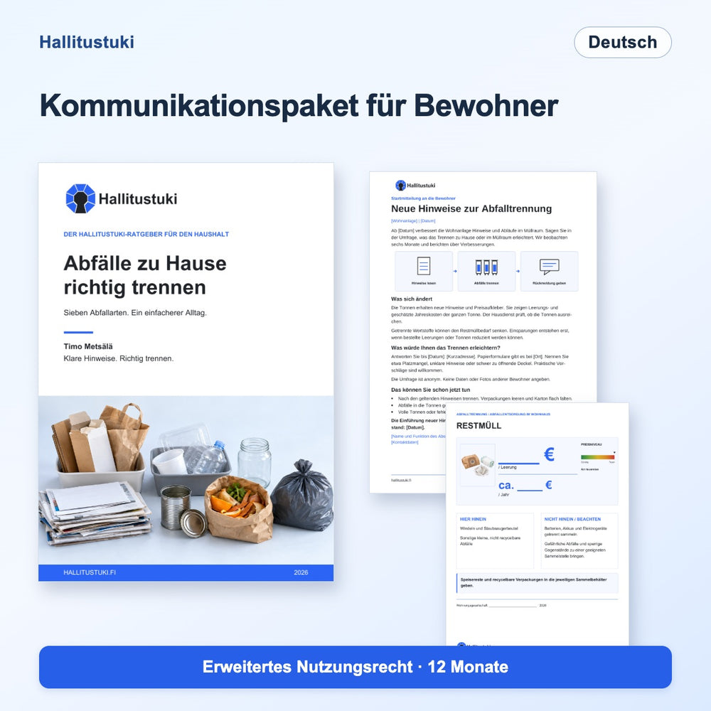 Kommunikationspaket für die Bewohner der Wohnungsgesellschaft – erweiterte Lizenz für 12 Monate · Deutsch