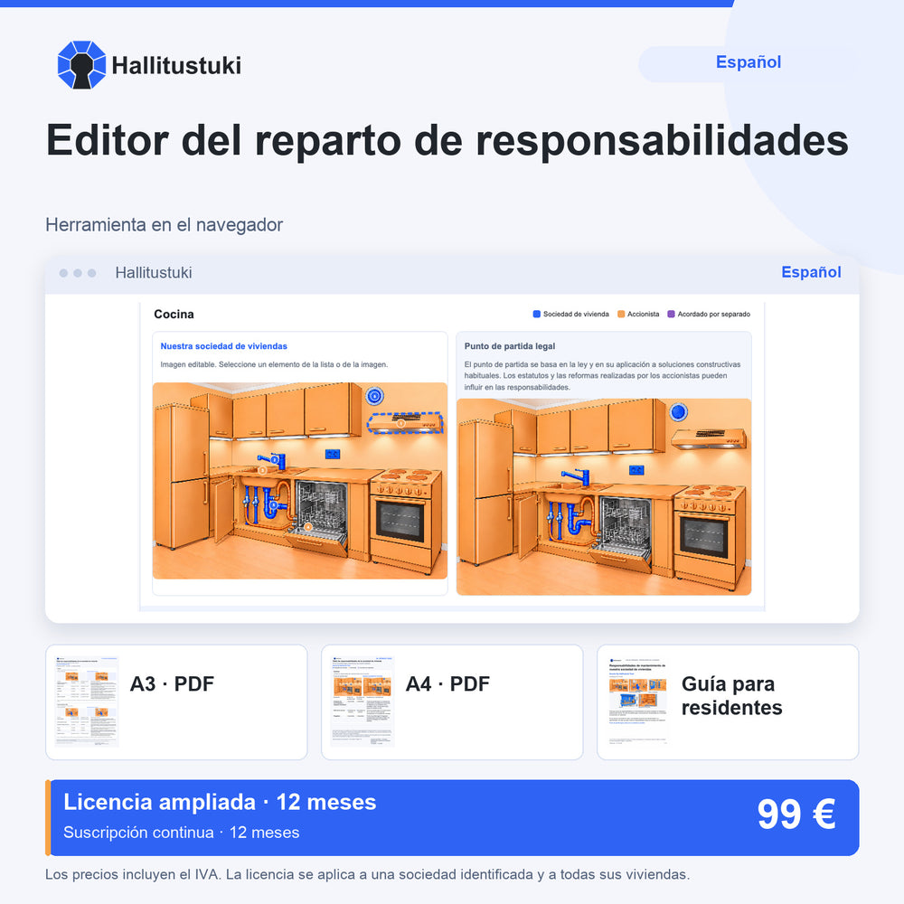 Editor del reparto de responsabilidades · Español · Licencia ampliada · 12 meses