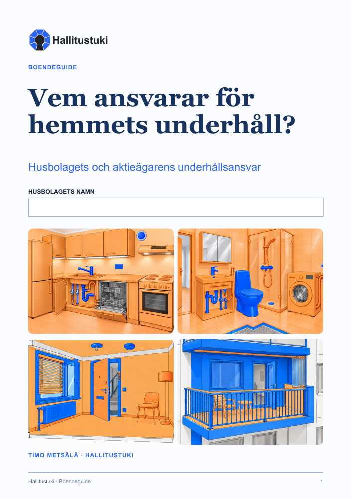 Omslag till boendeguiden om underhåll och ansvarsfördelning